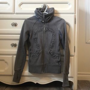Lululemon gray silver sparkle zip up sweater